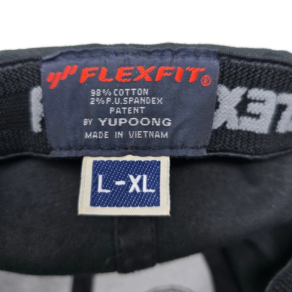Canyon Wind Embroidered Flexfit Hat Cap Black Gold Large - XLarge